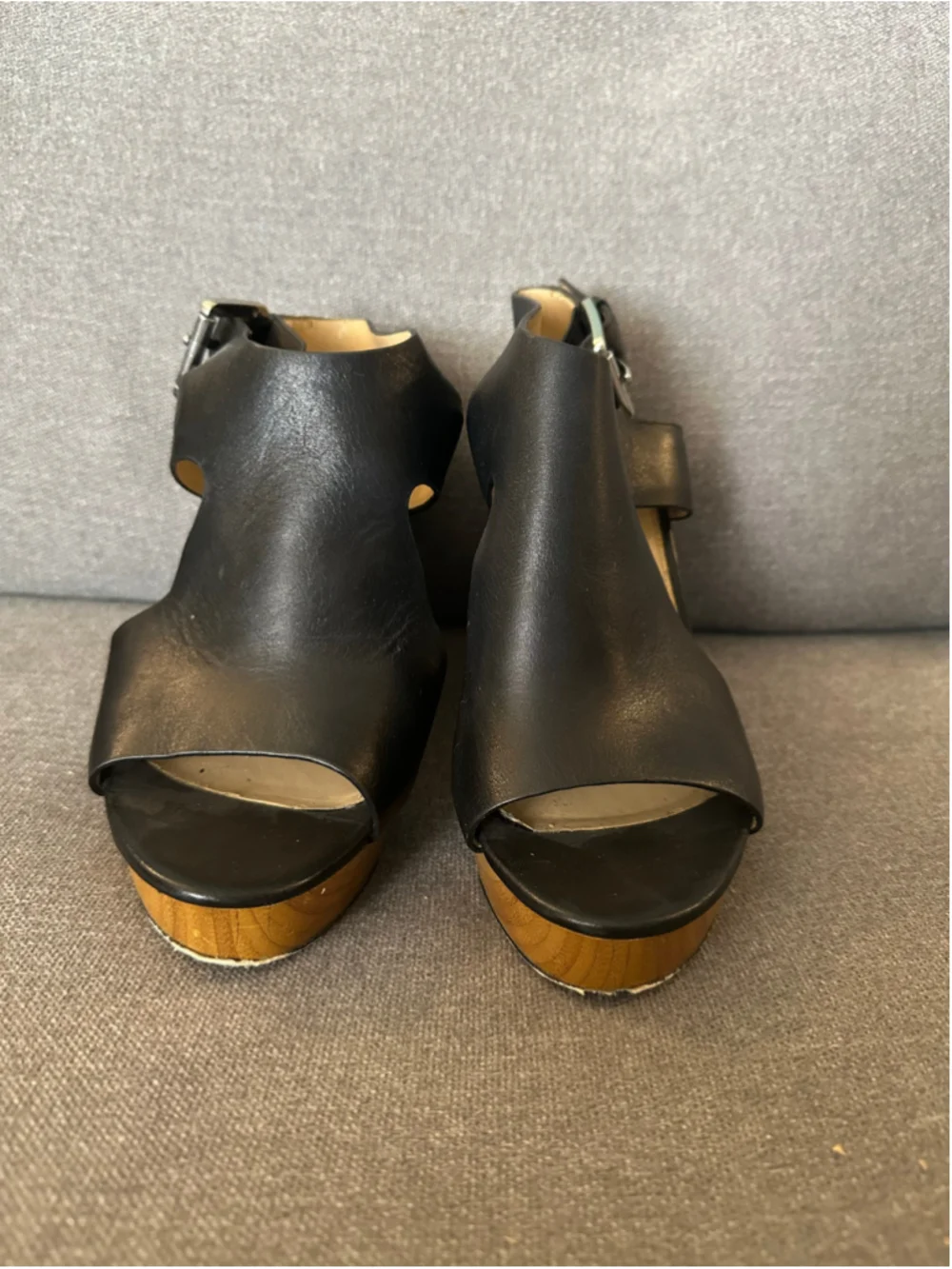 Michael Kors Black and Tan Wedge Sandals Size 9